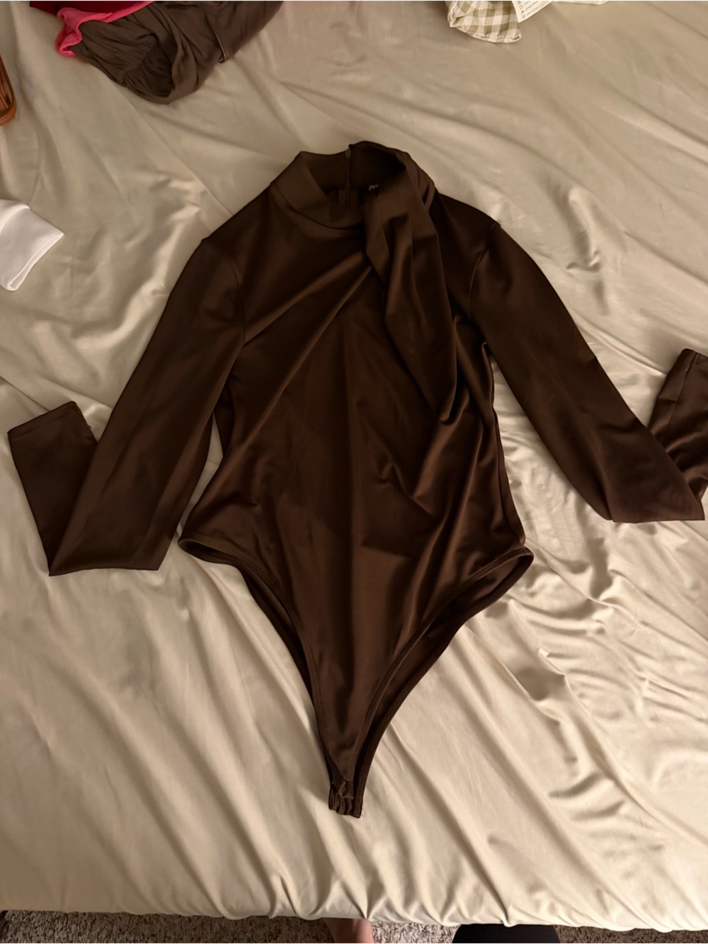 Zara Women's Long Sleeve Brown Bodysuit Jacket